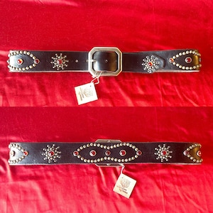 Cinturón de motociclista Rockabilly con joyas y tachuelas hecho a mano