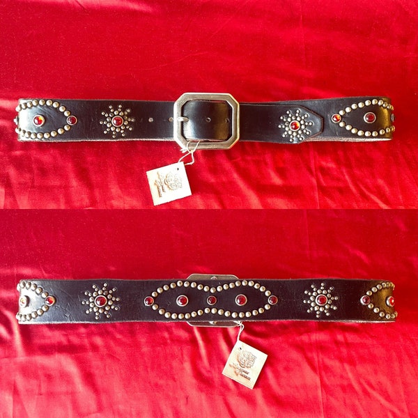 Handmade studded jeweled Rockabilly motorcycle belt