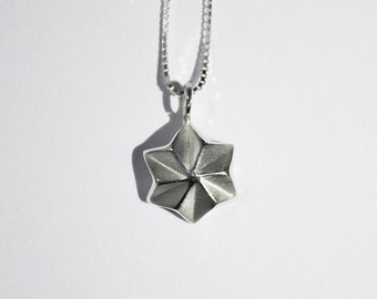 Collar de estrella hexagonal de plata de ley, joyería celestial hecha a mano