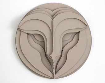 Escultura de pared de lechuza común