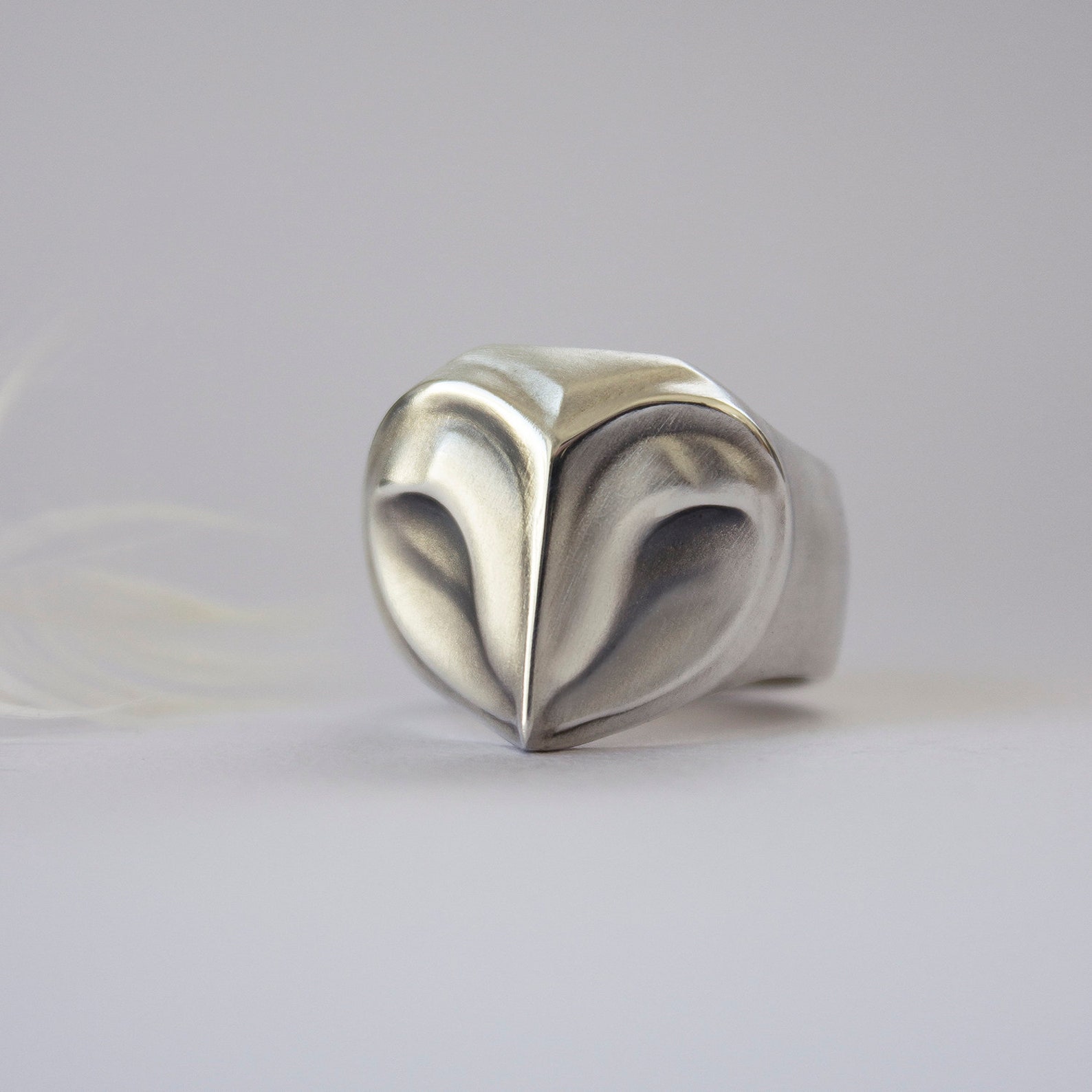 Barn Owl Silver Ring - Etsy