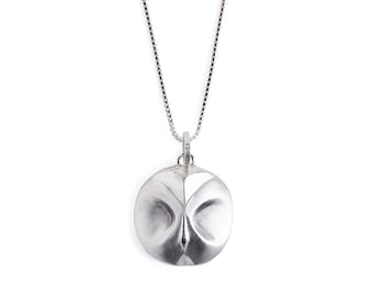 Colgante de búho de plata de ley, collar geométrico unisex