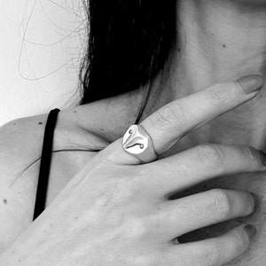 May include: A silver ring with an owl design. The owl's eyes are set with small, clear stones.