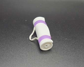 1:12 scale yoga mat or blanket with travel neck pillow