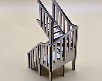 1:48 scale Switchback Stairs KIT with railing