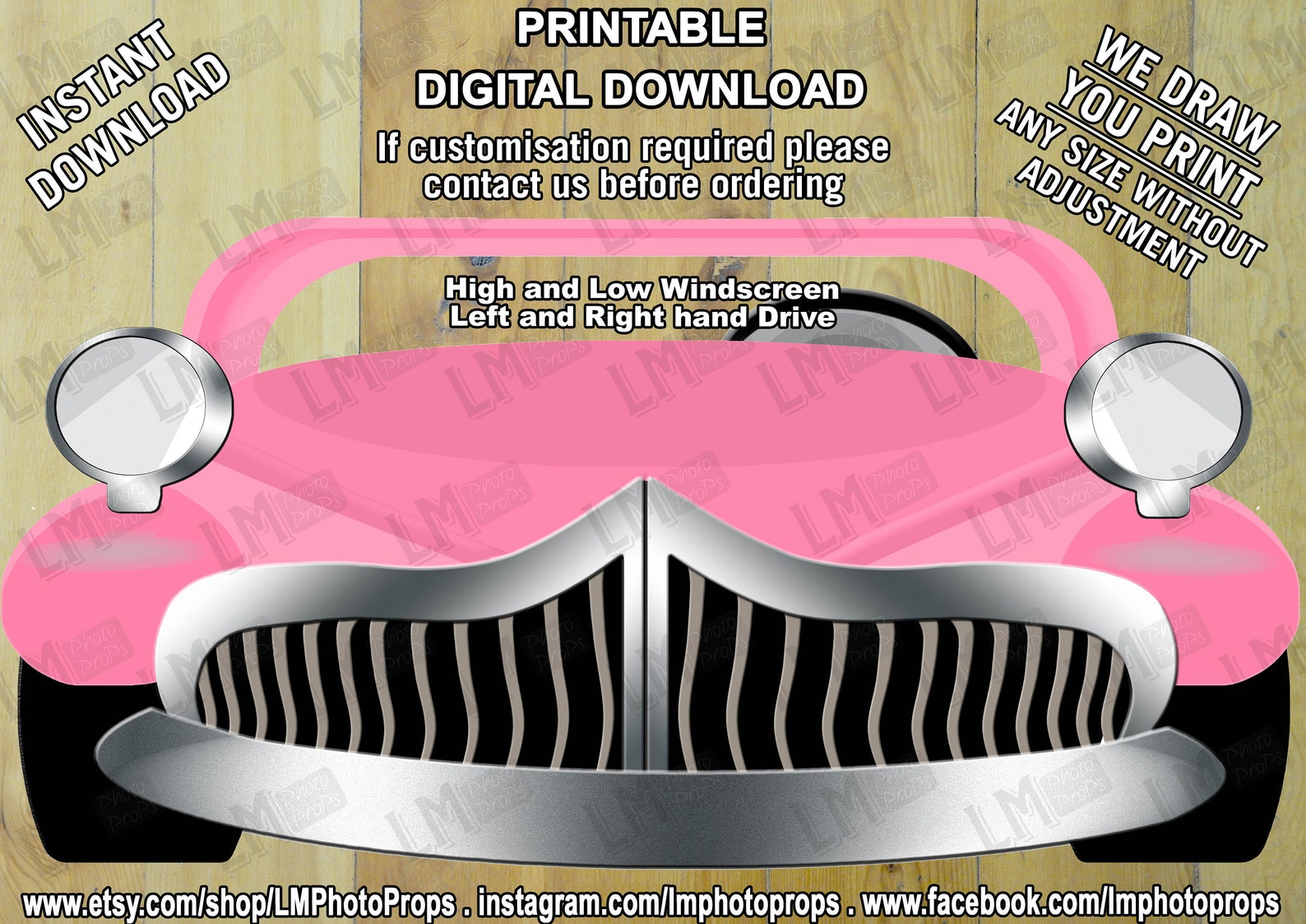 Extra Large Car Photo Prop Grease Theme Giant Car Prop Etsy Canada