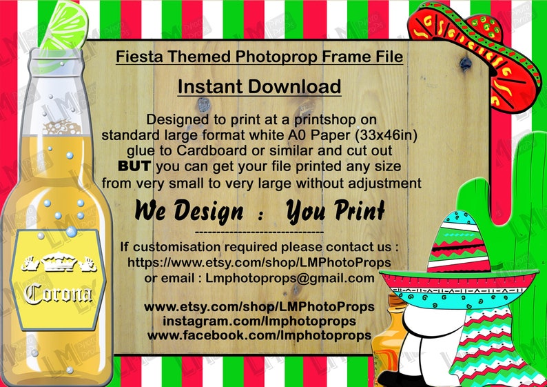 Fiesta Themed Frame File Corona Photo Prop Image 0