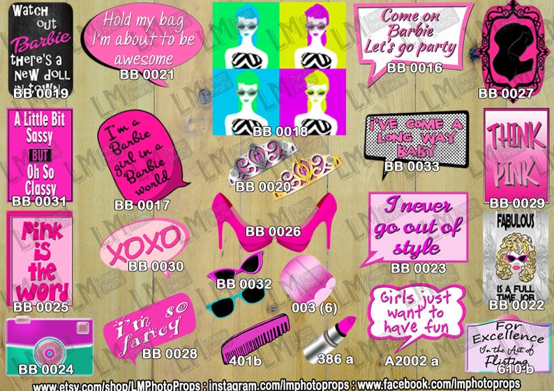 Photo Props Barbie Theme Extra Large Photo Props INSTANT - Etsy