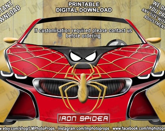 INSTANT DOWNLOAD, Superhero Inspired BMW i8 Concept Car File, Large Photo Prop File, Superhero Theme, Spider Theme Party, Comic book hero