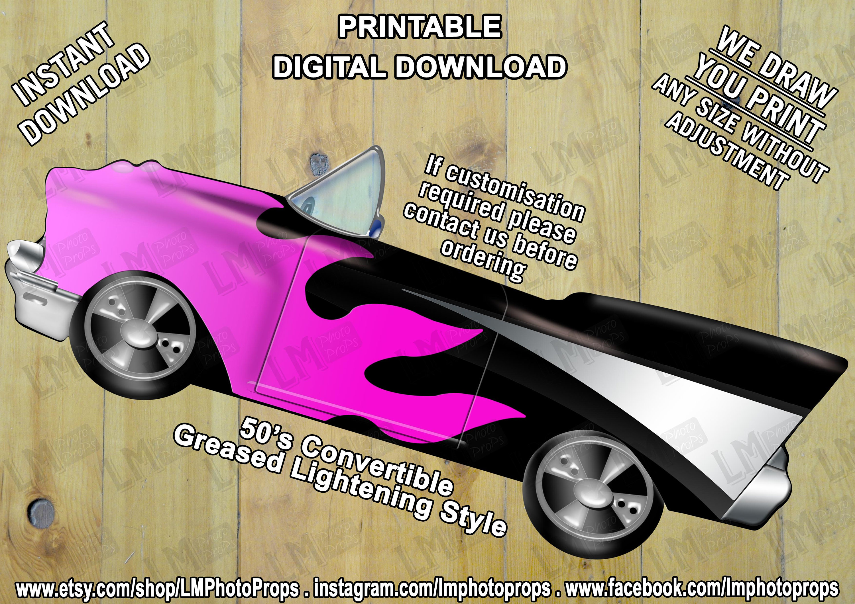 Greased Lightning style car prop file Car Prop File 50s Etsy