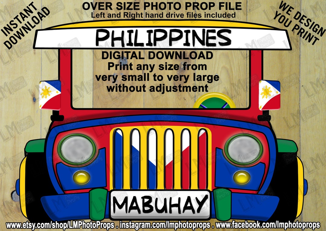 INSTANT DOWNLOAD, Jeepney, Dyipni, Giant Car Prop, Philippines, Mabuhay ...