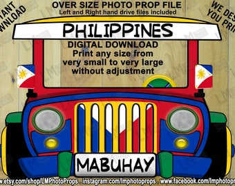 INSTANT DOWNLOAD, Jeepney, Dyipni, Giant car prop, Philippines, Mabuhay Public Transport, Theme  Party, Printable Prop, 4x4 Photobooth, Prop