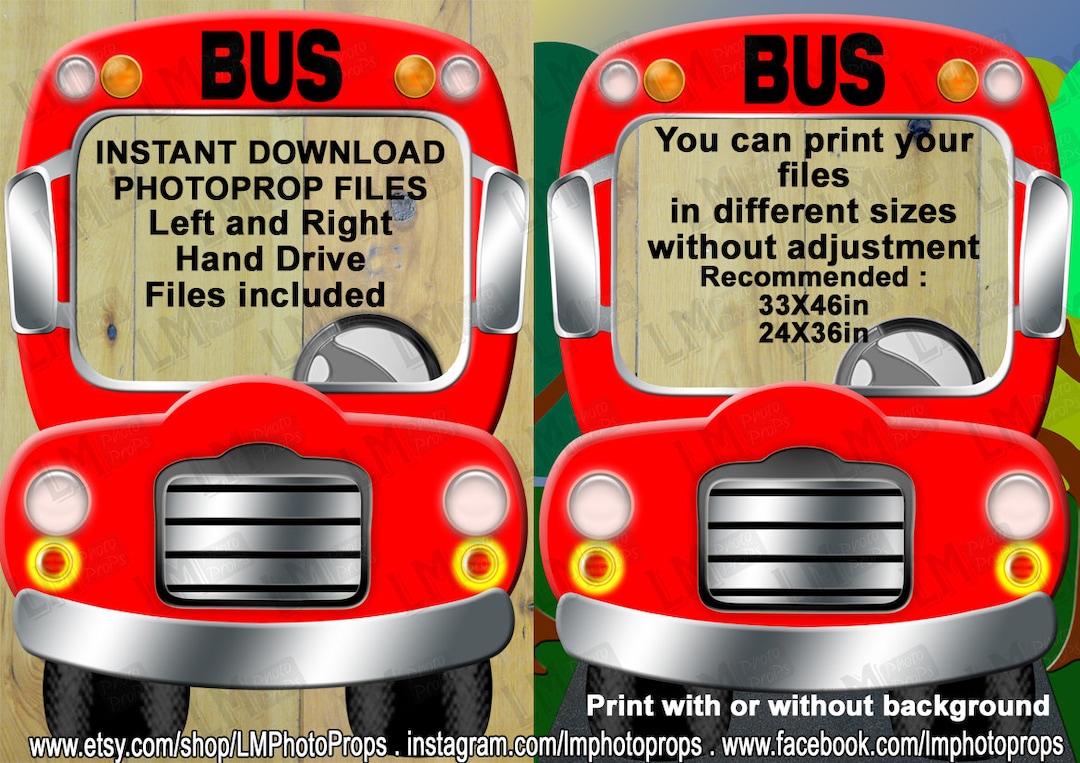 Giant Car Prop, Extra Large Car Prop, Bus Prop, INSTANT DOWNLOAD, Bus ...