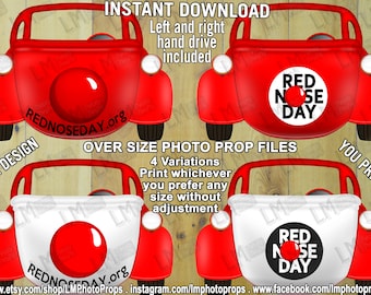FREE INSTANT DOWNLOAD, Red Nose Day Car Prop File, Red Nose Day, Photo Prop File, Printable, Car prop file, Photobooth, Photo Prop File