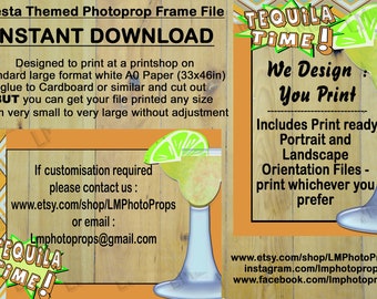 Fiesta Theme Frame, Giant Frame Prop, INSTANT DOWNLOAD, Printable, Extra Large Photo Prop, Tequila Theme Party, Theme Party, Kids Party,Prop