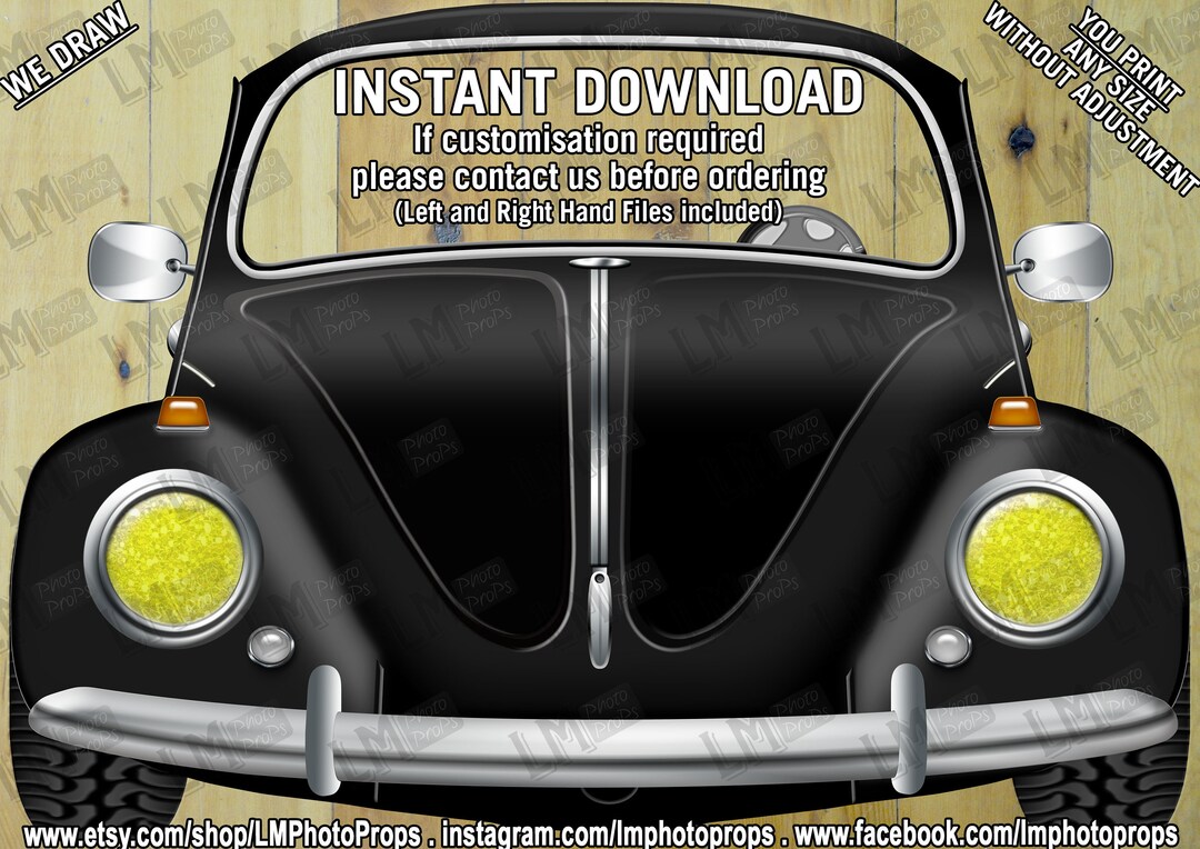INSTANT DOWNLOAD, Black Bug Photo Prop File, Car Prop File, Black Car ...