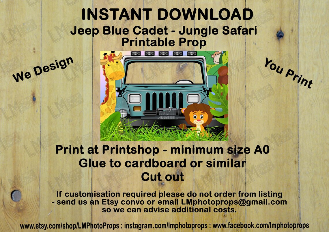 Giant Car Prop Cadet Blue 4x4 Jungle Theme Wild One - Etsy