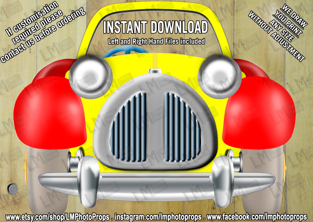 Noddy Style Toy Car, Giant Car Prop, INSTANT DOWNLOAD, Windup Car, Toy ...