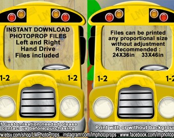 Extra Large Car Prop, Giant Bus Photobooth, INSTANT DOWNLOAD, School Bus Prop, Yellow School Bus Prop, Yellow Bus Prop, Photobooth, DIY,