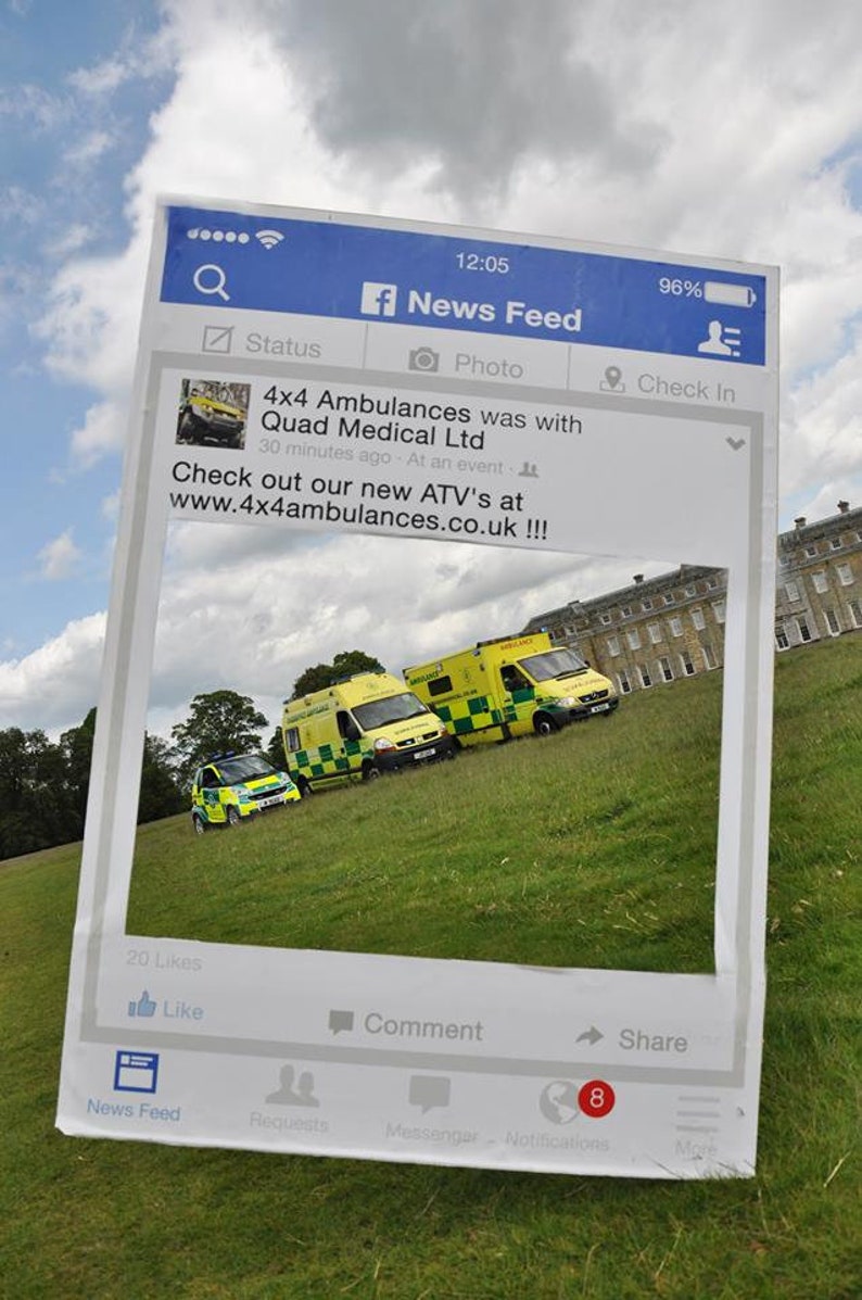 Facebook Style Frame Large Photo Booth Extra Large Photo Etsy