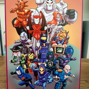 80's Action Cartoon Villains Mashup A4 Print