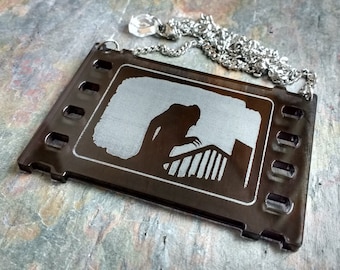 Nosferatu film frame necklace - laser cut movie necklace