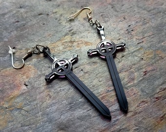 Onyx Sword earrings
