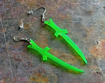 Grass Sword earrings (Pierced or clip on)