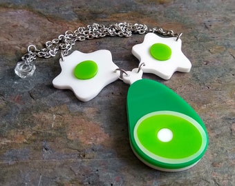 Green Eggs & Ham Necklace - Laser cut acrylic