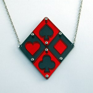 Suit up! Harlequin acrylic & steel Necklace