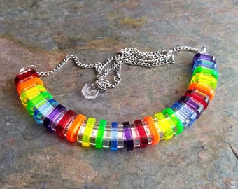 Rainbow arch necklace - Laser Cut acrylic