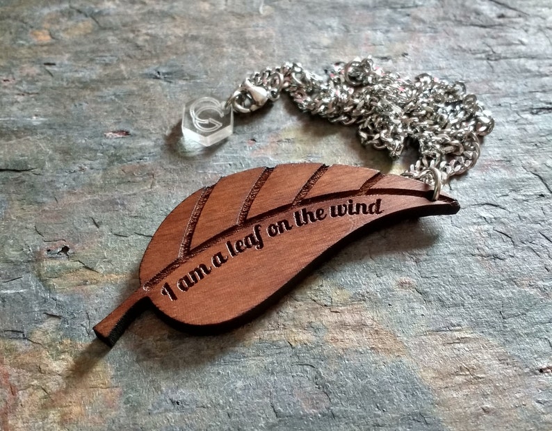 I am a leaf on the wind Firefly/Serenity Necklace Laser cut leaf image 1