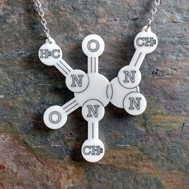 caffeine molecule necklace caffeine molecule necklace