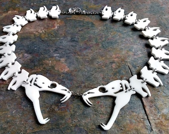 Snake skeleton statement necklace - Laser cut acrylic