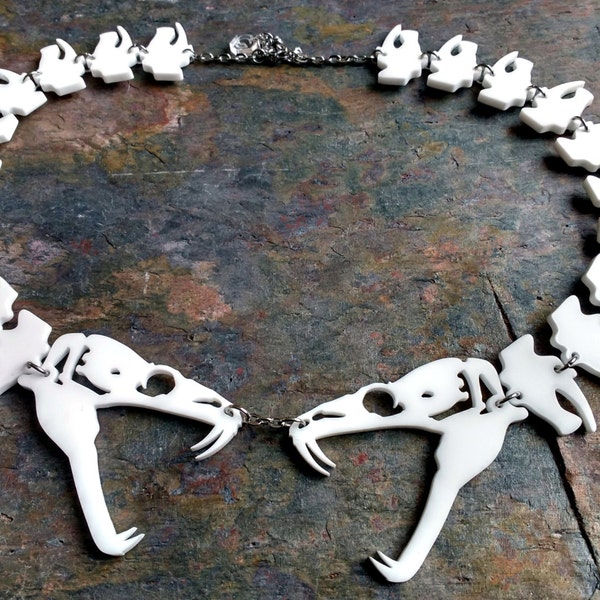 Snake skeleton statement necklace - Laser cut acrylic