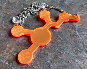 Adrenaline Molecule Necklace - adrenaline molecule, adrenaline necklace, molecule necklace - Laser cut acrylic or wood