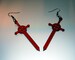 Ruby Sword earrings (Pierced or clip on) 