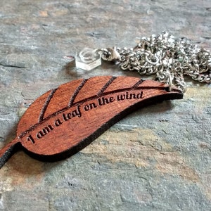 I am a leaf on the wind Firefly/Serenity Necklace Laser cut leaf image 3