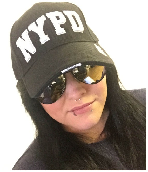 NYPD POLICE LAW Enforcement Cap Hat Black Silver Mirror | Etsy
