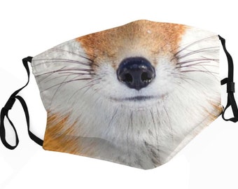 Fox Face Mask Animal Wildlife Gift for Her Him Adjustable