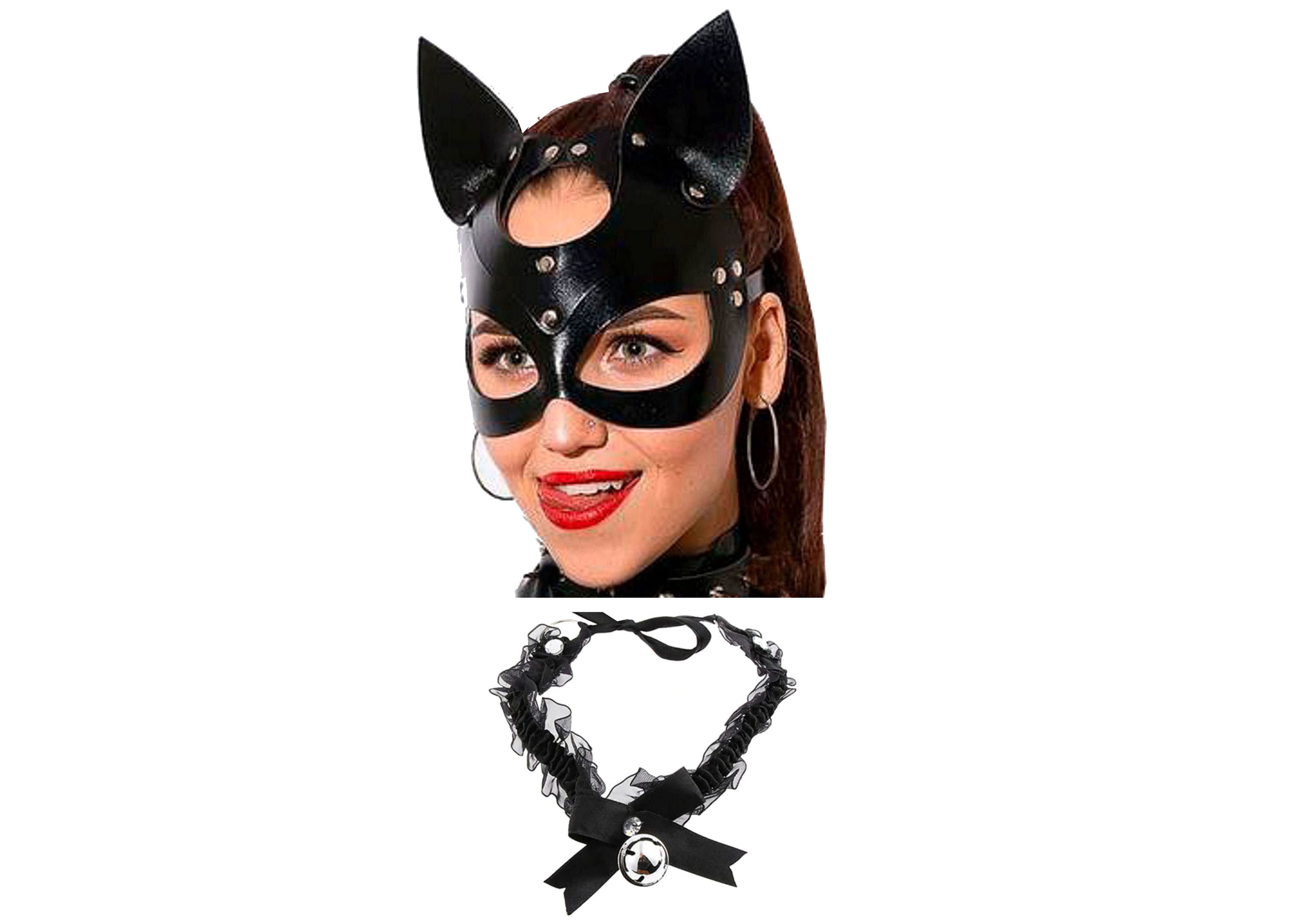 Catwoman Ears Eye Face Mask matt Bell Choker FREE UK Etsy