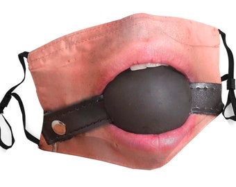 Ball Gag Face Mask Funny Gift for Him Dom Sub Filter Adjustable FREE UK Postage CS