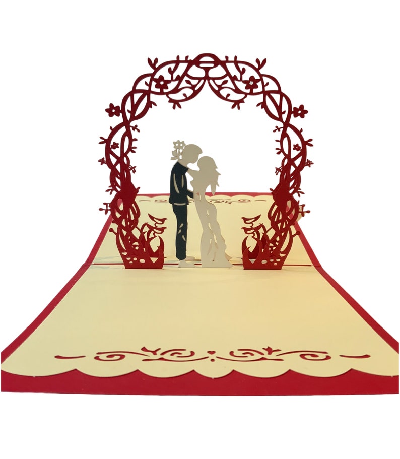 Wedding Day Card Anniversary Greeting Card Pop Up Blank Unusual Ruby Wedding
