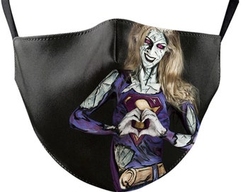 ZOMBIE Superwoman Face Mask Free UK Postage Washable Protection Protective Filter