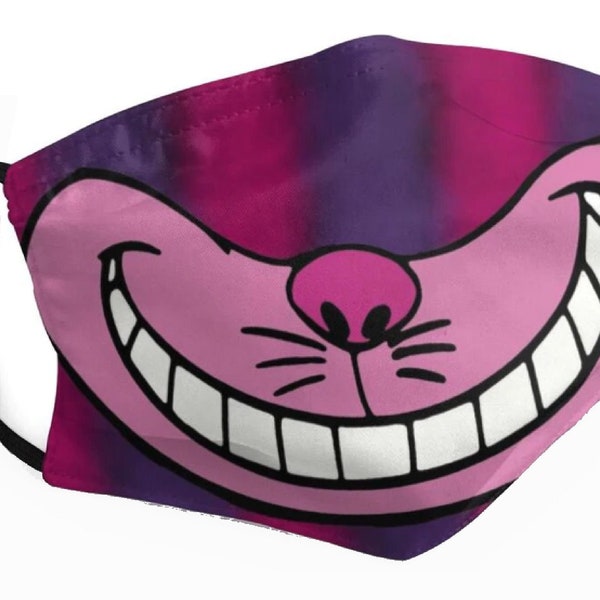 Cheshire Cat Face Mask Striped Alice in Wonderland Gift for Her Him Birthday Halloween Christmas Valentines FREE UK Postage