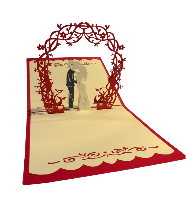 Wedding Day Card Anniversary Greeting Card Pop Up Blank Unusual Ruby Wedding