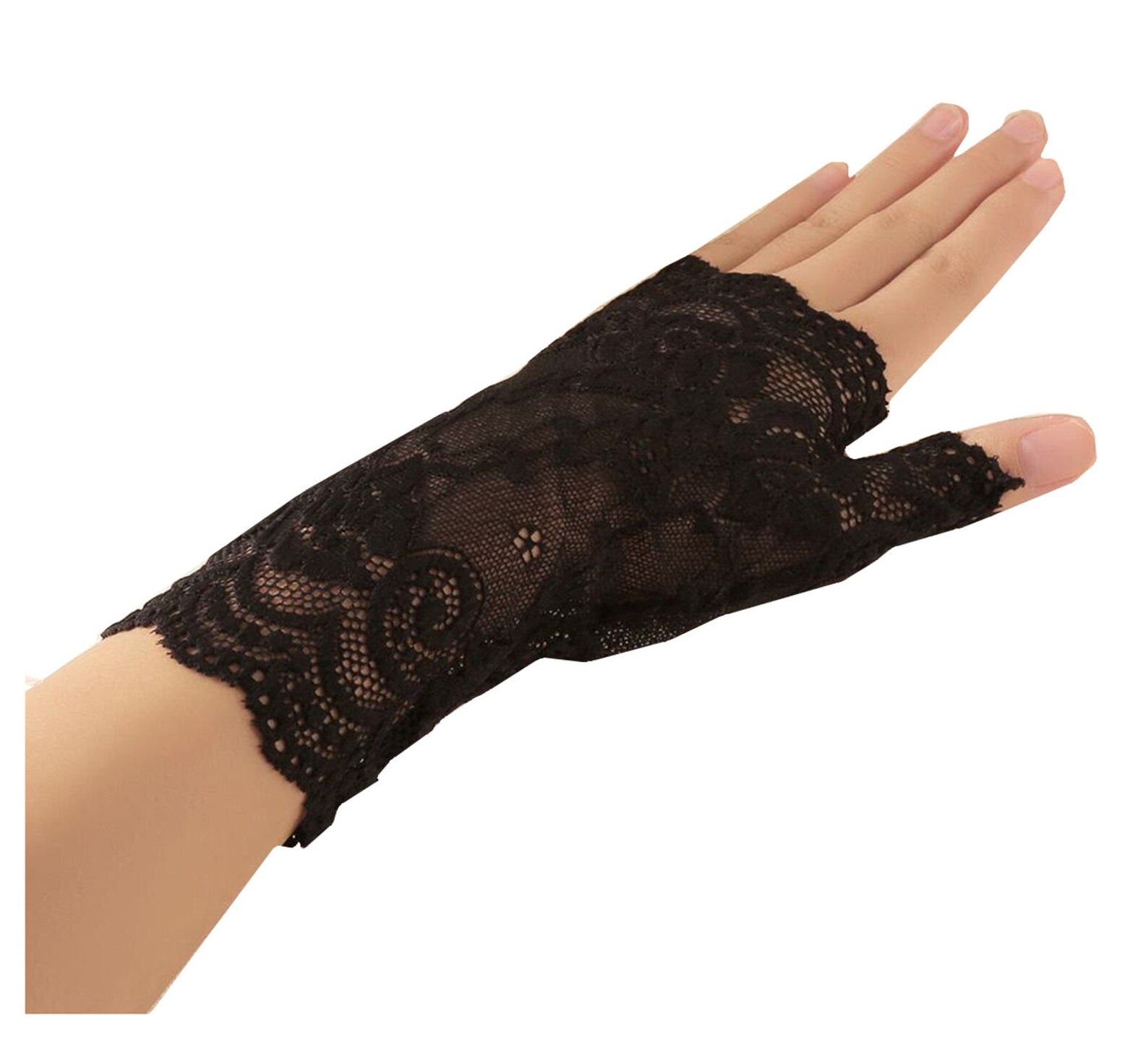 LACE FINGERLESS Gloves Victorian Wedding Gothic Fancy Dress Etsy