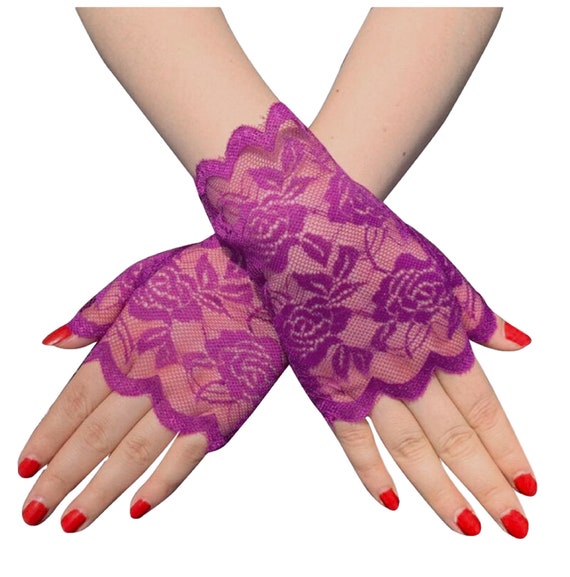 Purple 2024 lace gloves