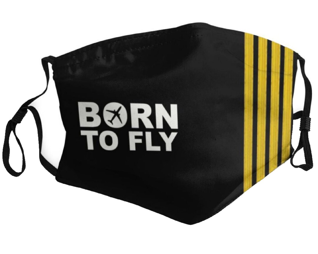 CAPTAIN PILOT Face Mask Plane Aeroplane Air Show Nose Wire Gift for Him