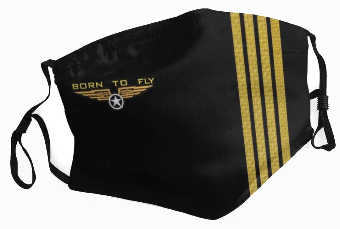 CAPTAIN PILOT Face Mask Plane Aeroplane Air Show Nose Wire Gift for Him